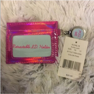 Kohl's Woman' or student retractable ID case attached retractable clip
